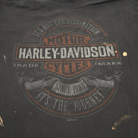 Harley Davidson T Shirt Medium Black Y2K Biker Grunge Wolf Bear Ontario - Picture 2 of 7